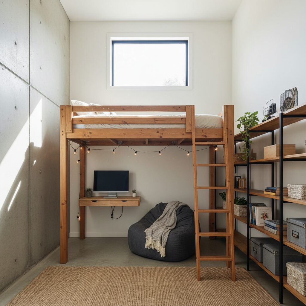 bedroom in garage