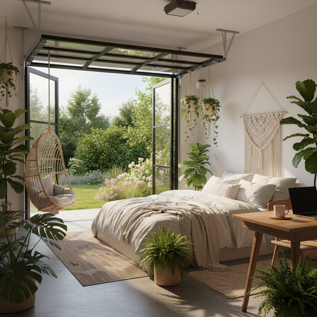 bedroom in garage