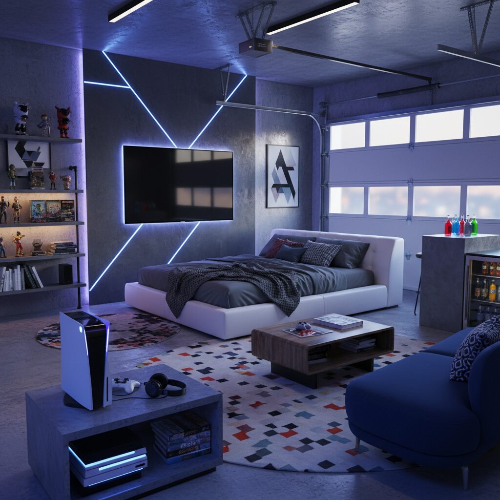 bedroom in garage