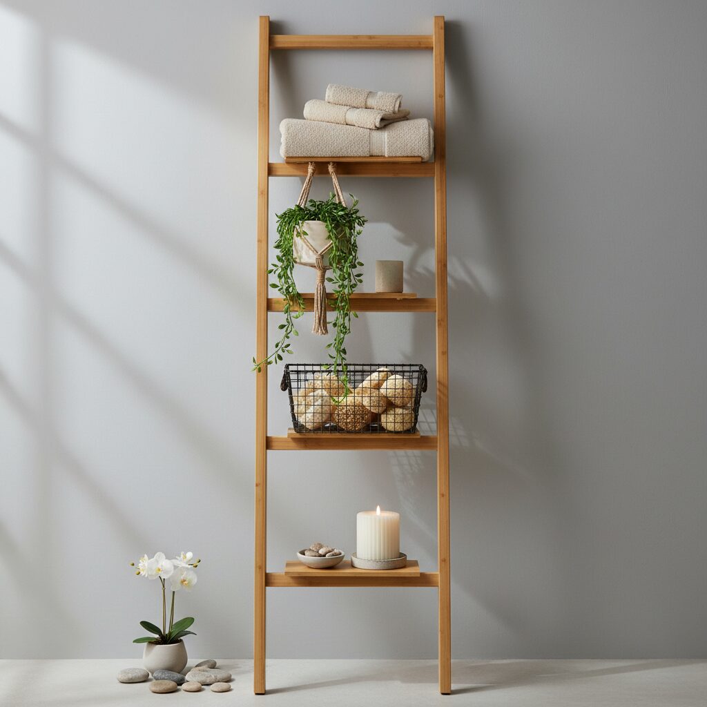 small bathroom storage bench