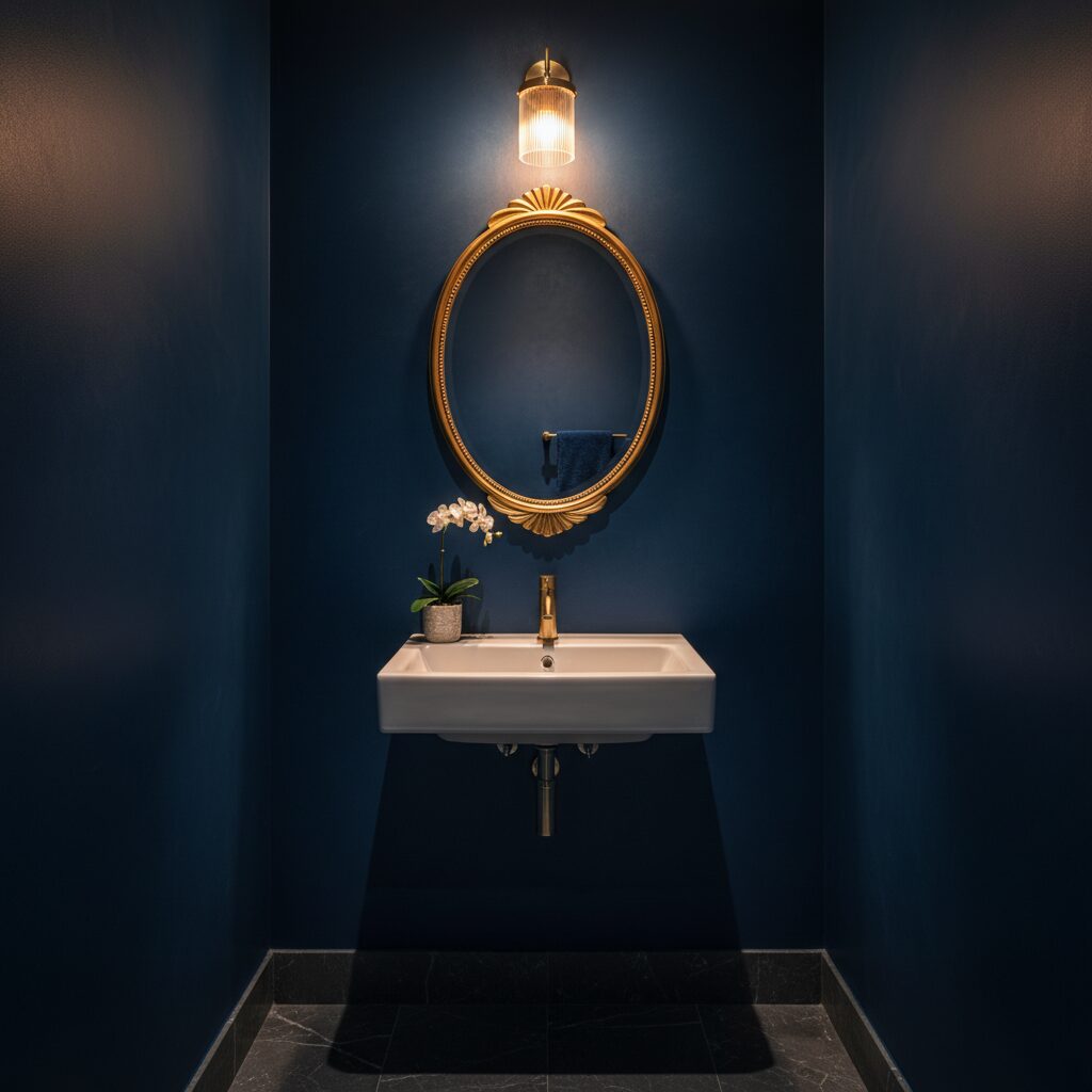 bathroom ideas navy blue