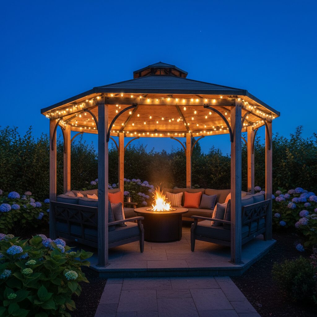patio ideas with hot tub