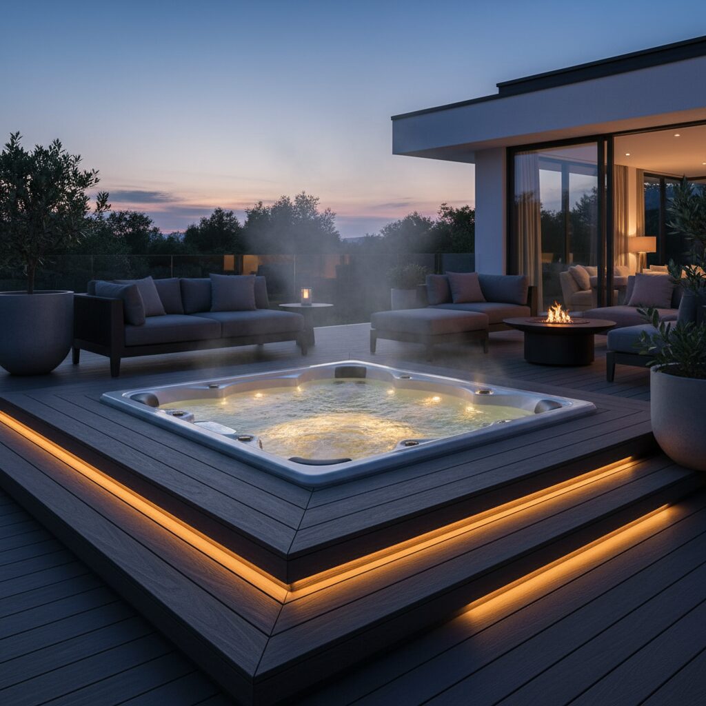 Patio Ideas with Hot Tub