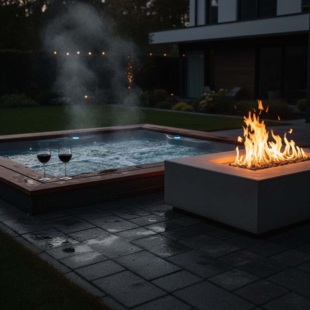 backyard design ideas with hot tub