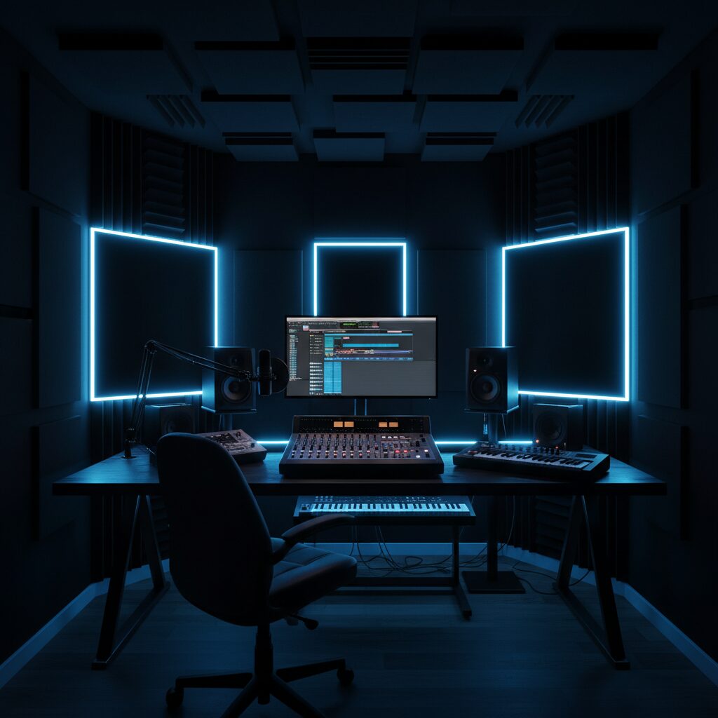 black drop ceiling in basement