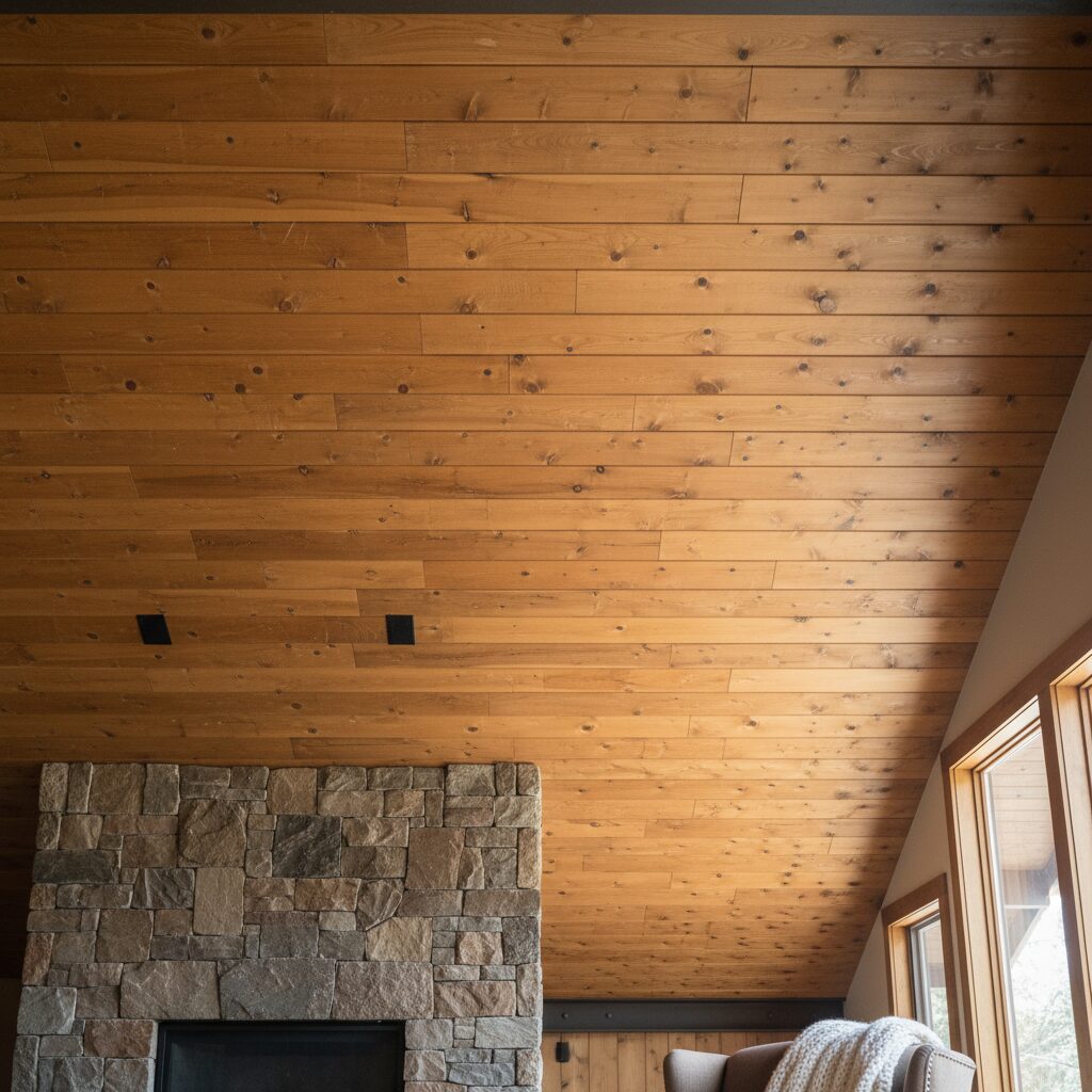 wood plank ceiling ideas