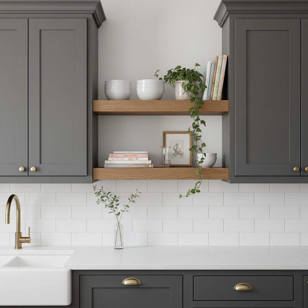 what color kitchen cabinets go with grey walls